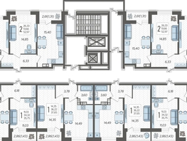 Продается 2-комнатная квартира ЖК Смородина, литера 14, 51.79  м&sup2;, 8055500 рублей