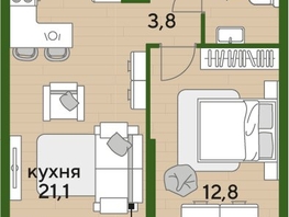 Продается 1-комнатная квартира ЖК ДОГМА ПАРК, литера 18, 42  м&sup2;, 8076600 рублей
