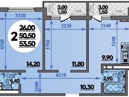 Продается 2-комнатная квартира ЖК Парк у дома, литера 7.1, 53.5  м&sup2;, 7989999 рублей