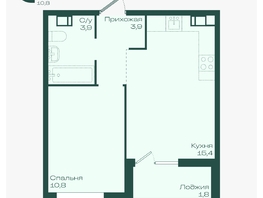 Продается 1-комнатная квартира ЖК Ботаника, литер 1.2, 35.8  м&sup2;, 5656400 рублей