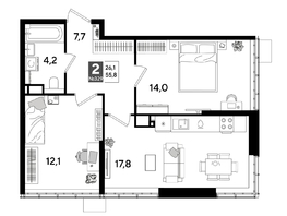 Продается 2-комнатная квартира ЖК ДОГМА ПАРК, лит 17, 55.8  м&sup2;, 10228140 рублей