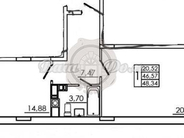 Продается 1-комнатная квартира Больничный пер, 48.34  м&sup2;, 11601600 рублей