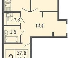 Продается 2-комнатная квартира Адмиралтейский б-р, 72  м², 5900000 рублей