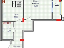 Продается 1-комнатная квартира ЖК Суворов, дом 5, 38  м², 4541000 рублей