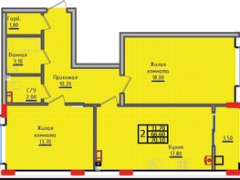 Продается 2-комнатная квартира ЖК Суворов, дом 5, 70.1  м², 7605850 рублей