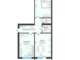 Продается 2-комнатная квартира ЖК Европейский 5, 68.5  м², 7192500 рублей