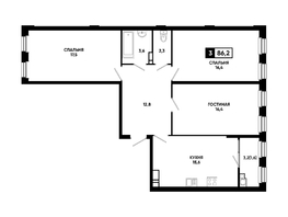 Продается 3-комнатная квартира ЖК Резиденция СОФИ, 86.2 м², 7930400 рублей