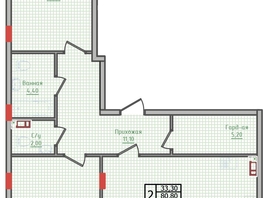 Продается 2-комнатная квартира ЖК Суворов, дом 6, 84.1 м², 8914600 рублей