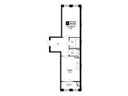 Продается 1-комнатная квартира ЖК Резиденция СОФИ, 44.8 м², 4659200 рублей