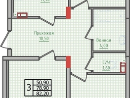 Продается 3-комнатная квартира ЖК Суворов, дом 1, 82.2 м², 7726800 рублей
