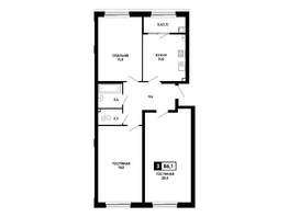Продается 3-комнатная квартира ЖК Резиденция СОФИ, литер 1 корпус 2, 86.1  м&sup2;, 10013430 рублей