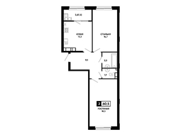 Продается 2-комнатная квартира ЖК Резиденция СОФИ, литер 1 корпус 2, 60.5  м&sup2;, 7459650 рублей