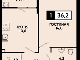 Продается 1-комнатная квартира ЖК Моя Легенда, кор 1.6, 36.2  м&sup2;, 9064480 рублей