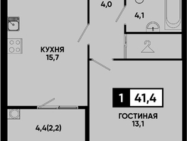 Продается 1-комнатная квартира ЖК Моя Легенда, кор 1.6, 41.4  м&sup2;, 9633780 рублей