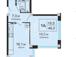 Продается 1-комнатная квартира Шмидта ул, 45  м², 4900000 рублей