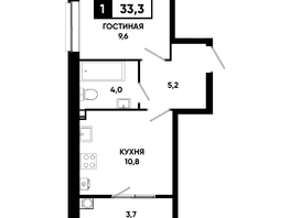 Продается 1-комнатная квартира ЖК Основа, литер 6.2, 33.3  м&sup2;, 4430565 рублей