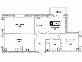 Продается 3-комнатная квартира Катыхина ул, 80  м&sup2;, 30000000 рублей