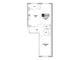 Продается 2-комнатная квартира ЖК Кварталы 17/77, литер 9.5, 64.8  м&sup2;, 8171280 рублей
