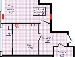 Продается 1-комнатная квартира ЖК Суворов, дом 6, 41  м&sup2;, 5166000 рублей