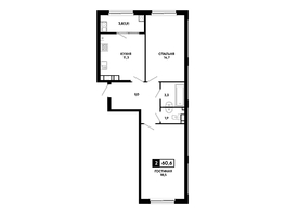 Продается 2-комнатная квартира ЖК Резиденция СОФИ, литер 1 корпус 2, 60.6  м&sup2;, 7471980 рублей