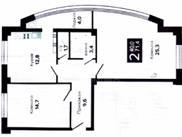 Продается 2-комнатная квартира Шмидта ул, 71.4  м&sup2;, 7854000 рублей