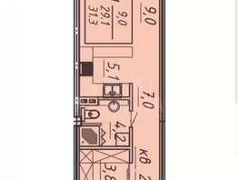 Продается 1-комнатная квартира Октябрьская ул, 30  м&sup2;, 4069000 рублей
