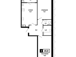 Продается 2-комнатная квартира ЖК Основа, литер 6.1, 65.8  м&sup2;, 7603190 рублей