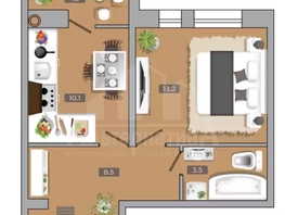 Продается 1-комнатная квартира Нежнова ул, 35.3  м&sup2;, 6300000 рублей