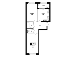Продается 2-комнатная квартира ЖК Резиденция СОФИ, литер 1 корпус 2, 60.2  м&sup2;, 7422660 рублей