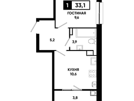 Продается 1-комнатная квартира ЖК Основа, литер 6.2, 33.1  м&sup2;, 4427125 рублей