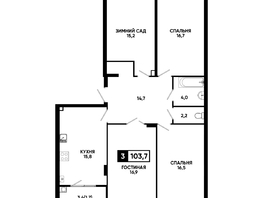 Продается 3-комнатная квартира ЖК Печорин, литер 3, 103.7  м&sup2;, 16592000 рублей