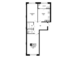 Продается 2-комнатная квартира ЖК Резиденция СОФИ, литер 1 корпус 2, 60.3  м&sup2;, 7465140 рублей