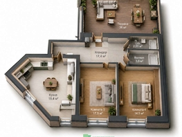 Продается 2-комнатная квартира Якова Андрюшина ул, 77  м&sup2;, 7749000 рублей