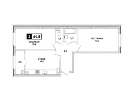 Продается 2-комнатная квартира ЖК Кварталы 17/77, литер 9.5, 64.8  м&sup2;, 8236080 рублей