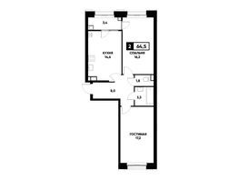 Продается 2-комнатная квартира ЖК Основа, литер 3.2, 64.5 м², 6256500 рублей