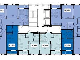 Продается 3-комнатная квартира ЖК НОРД, корпус 17, 85.9  м², 8761800 рублей