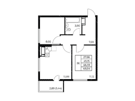 Продается 2-комнатная квартира ЖК Звезда Столицы 2, 48.04  м&sup2;, 8256635 рублей