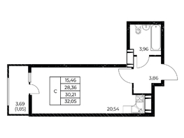 Продается Студия ЖК Звезда Столицы 2, 32.05  м&sup2;, 5277353 рублей