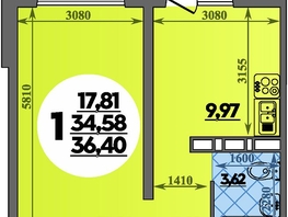 Продается 1-комнатная квартира ЖК Суворовский, литера 1, 36.4  м&sup2;, 4779999 рублей