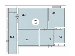 Продается 2-комнатная квартира ЖК Фрейм, 11Б, 62  м&sup2;, 11067000 рублей