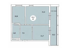 Продается 2-комнатная квартира ЖК Фрейм, 11Б, 62.2  м&sup2;, 11102700 рублей