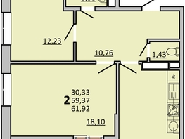 Продается 2-комнатная квартира ЖК Фрейм, 11Б, 61.9  м&sup2;, 11049150 рублей