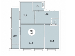 Продается 2-комнатная квартира ЖК Фрейм, 11Б, 71.6  м&sup2;, 12780600 рублей