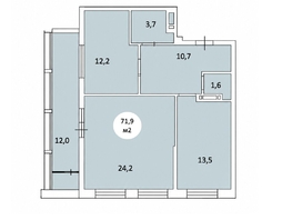 Продается 2-комнатная квартира ЖК Фрейм, 11Б, 71.9  м&sup2;, 12834150 рублей