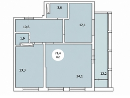 Продается 2-комнатная квартира ЖК Фрейм, 11Б, 71.4  м&sup2;, 12744900 рублей