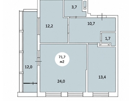 Продается 2-комнатная квартира ЖК Фрейм, 11Б, 71.7  м&sup2;, 12798450 рублей