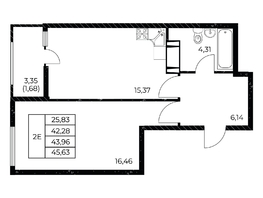 Продается 1-комнатная квартира ЖК Звезда Столицы 2, 45.63  м&sup2;, 8149518 рублей