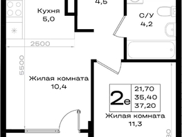 Продается Студия ЖК Придонье, литер 3.2, 23.4  м&sup2;, 3229200 рублей