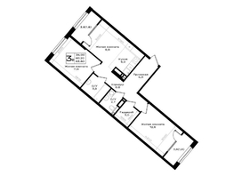 Продается 3-комнатная квартира ЖК Придонье, литер 3.2, 63.8  м&sup2;, 7018000 рублей