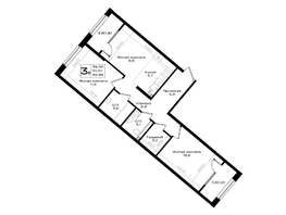 Продается 3-комнатная квартира ЖК Придонье, литер 3.2, 64.9  м&sup2;, 7139000 рублей